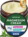 Venture Pal Lotion de magnésium, Crème de magnésium topique pour le sommeil, Crampes de jambes et douleur, Relaxation musculaire, Calme, Supplément hydratant avec huile de coco, beurre de karité et acide hyaluronique, sans danger pour les enfants