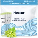 Nectar Hydration Packets - Electrolytes Powder Packets - Sugar Free & 0 Calorie - Organic Fruit Liquid Daily IV Electrolytes Powder for Dehydration Relief & Rapid Rehydration (Grape 30 Pack)