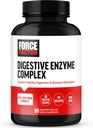 FACTEUR DE FORCE Complexe d'enzymes digestives à l'appui de la santé digestive, de la santé gustative et du soulagement du bloom pour les femmes et les hommes, Enzymes digestives à plein spectre 10, non OGM, 90 capsules
