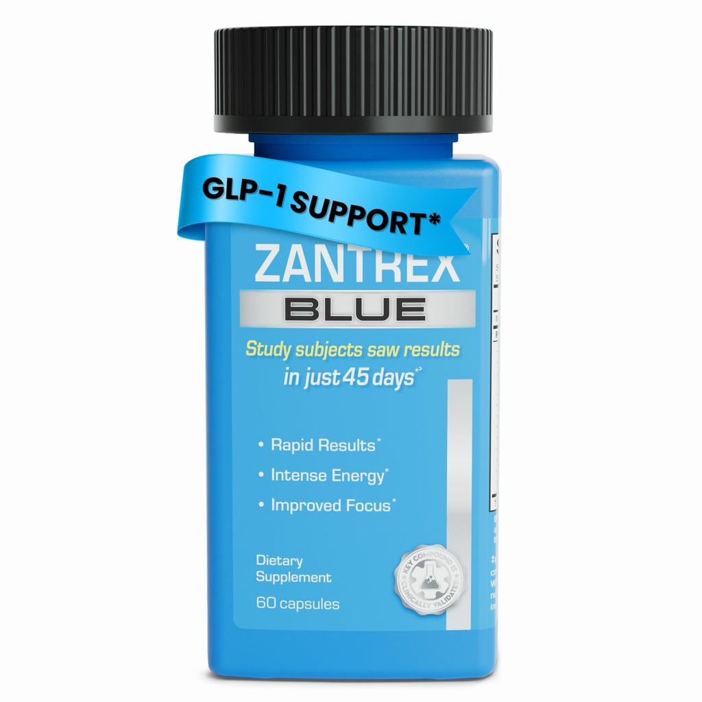 Zantrex Blue Energy & Thermogenesis Boost Energy | Weight Loss Supplement for Appetite Control, Increased Calorie Burn and Supports GLP-1 Levels | 60 Count