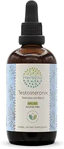 HerbEra Testosteronix B120 Alcohol-Free Extract, Concentrated Liquid Drops: Ashwagandha, Tribulus Fruit, Saw Palmetto Berry, Cardamom Pods, Barrenwort, Fenugreek. Pine Pollen. Testosterone Blend 4 Oz