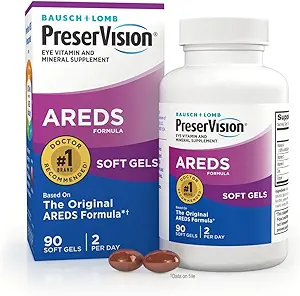 PreserVision AREDS Vitamines oculaires, multivitamines avec du cuivre, vitamine A, C & E, suppléments de zinc, 90 softgels