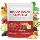 Blood Sugar Support Complex – 300 Softgels (10 Month Supply) – Herbal Formula with Berberine, Cinnamon & Chromium – Supports Healthy Glucose Levels – Non-GMO, Plant-Based