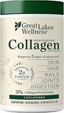 Great Lakes Wellness Collagen Peptides Poudre pour la peau, les cheveux, les ongles, les articulations et la digestion - Non aromatisé - Dissoudre rapidement Hydrolysé, non-OGM, Keto, Kosher - 10 oz