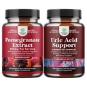 Bundle of Pomegranate Extract Capsules Antioxidant Supplement for Heart Health Joint Support and Green Coffee Bean Extract for Uric Acid Cleanse & Detox with Turmeric, Tart Cherry & Celery Seed
