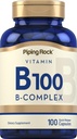 Piping Rock Vitamine B-100 Complexe de 100 capsules de 100 capsules de vitamine B12, B1, B2, B6-