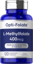 Carlyle L Methylfolate 400 mcg. 120 Capsules végétariennes Adaptées et activées Methylfolate Exclusivement sans OGM et sans gluten Exclusivement par Opti-folate