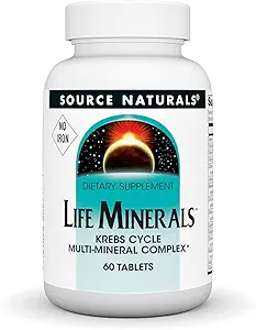 Source Naturals Haute Bioactivité Vie Minéraux, sans fer - Krebs cycle complexe multi-minéraux - 60 comprimés
