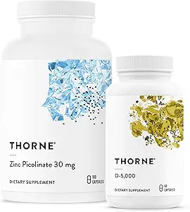 THORNE - Bien-être essentiel - Combo Zinc & Vitamine D3 pour le soutien immunitaire et os - 60 à 180 portions