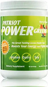 Patriot Power Greens: 40 + Fruits et légumes, complément alimentaire bio super-alimentaire, 60 portions