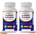 Vitamatic Slippery Elm Bar 500 mg with Peppermint 100 mg, DGL 100 mg & Aloe Vera 100mg - Vegan, Non-GMO – 180 Capsules- 2 Pack (360 Count)