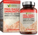 Vitamine Bounty Pro-Daily Probiotic - 10 milliards d'UFC Mélange, zinc et vitamine C pour la santé digestive, le soutien immunitaire Prébioitcs et probiotiques pour les femmes et les hommes - 60 capsules