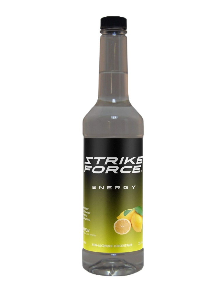 Strike Force Energy Drink Mix - Lemon Flavor - Natural Tasting Caffeine Drink - Turn Any Drink into a Healthy Energy Drink - Zero Calories, Keto Friendly, Sugar Free, Pre Workout (750ml EZ-Pump Bottle - Lemon)