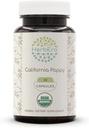 HerbEra California Poppy 60 Capsules, 800 mg, Fabriqué avec du Poppy California Bio USDA (Eschscholzia Californica) Herb et Fleur séchées (60 Capsules)
