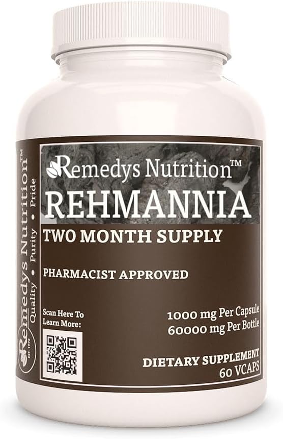 Alimentation de Rehmannia Root - 1000 mg, 60 Capsules de végétalien supplément alimentaire à base de plantes - 2 mois d'approvisionnement