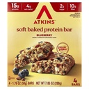 Atkins Soft Baked Energy Bars, Blueberry, 15g Protein, Excellent Source of Fiber, 2g Sugar, 4 Count (Pack of 1)