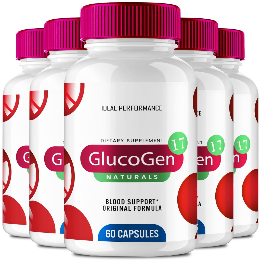 Glucogen17 Capsules, Official Glucogen17 Advanced Blood Formula Supplement Pills - Maximum Strength, All Natural Healthy Circulation & Stable Levels, Advanced Glucogen 17 Health Reviews (5 Pack)
