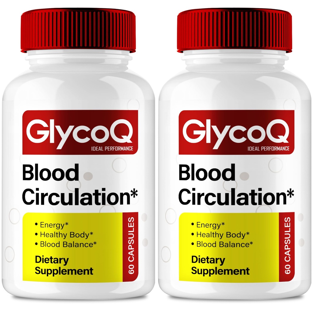 GlycoQ Capsules, Official Glyco Q Blood Support Supplement Pills - Maximum Strength, All Natural Healthy Circulation & Stable Levels, Advanced Formula GlycoQ Health Support Reviews (2 Pack)