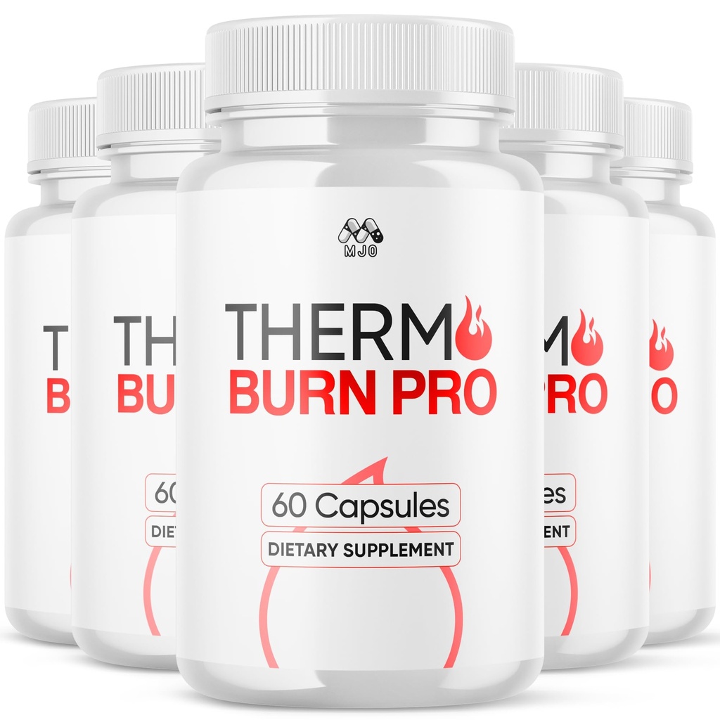 (5 Pack) Thermo Burn Pro Capsules, Official Thermoburn Pro Pills with Natural Ingredients, Maximum Strength ThermoburnPro with Premium Vitamins Supporting Wellness & Health Naturally (300 Capsules)