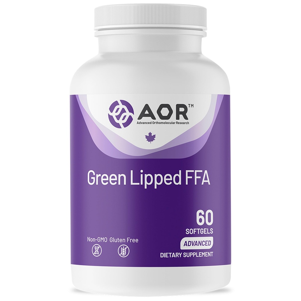AOR Green Lipped FFA Mussel Omega-3 Softgels 60 Count, Joint Comfort & Active Living Support, Non-GMO, Gluten-Free, Made in Canada