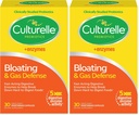 Culturelle Bloating & Gas Defense, Digestive Enzymes & Probiotics for Digestive Health, 30 Capsules, Supports Occasional Indigestion & Discomfort, (Pack of 2)