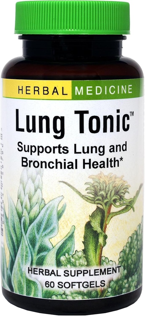 Herbs Etc. Tonic pulmonaire - Supplément pulmonaire pour le soutien bronchique - Soutien respiratoire sain avec Mullein, Horehound & Grindelia - 60 Softgels