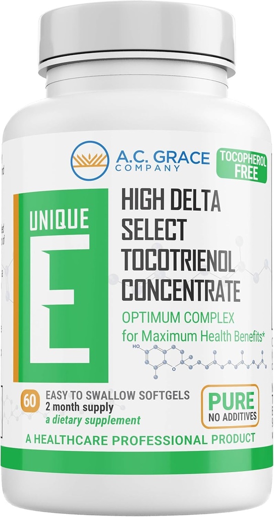 A.C. Grace Company, Tocotriénols E uniques - Softgels sans tocophérol, 60 comtes