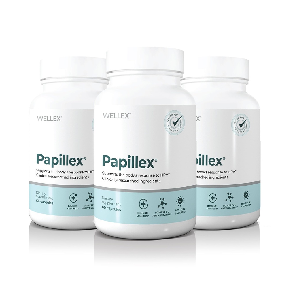 Papillex Dietary Supplement Tablets All Natural Immune Support - Immunity Defense - Best Immune System Booster - Organic 60 Capsules Bottle (3 Pack)