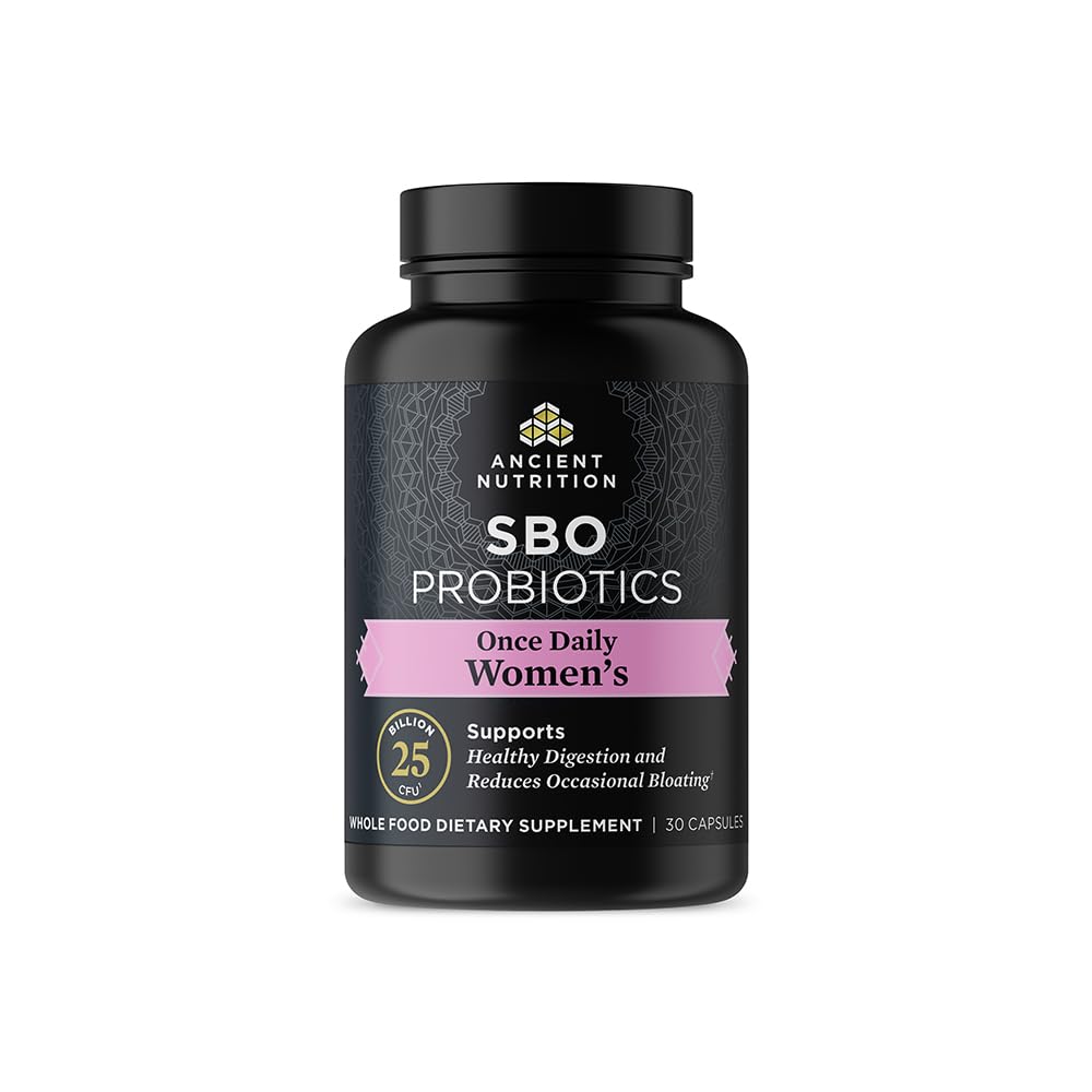 Probiotiques de nutrition ancienne pour les femmes, une fois par jour probiotiques pour les femmes 30ct, soutien digestif et réduit le ballonnement occasionnel, fait avec Chaste Tree Berry et Amla Berry, 25 milliards UFC*