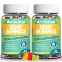 Gommies de chanvre de 2 paquets, 1 500 000 Gommies de chanvre biologique supplémentaires, Gommy supplément de chanvre avec extrait d'huile de chanvre, 120 Gommies