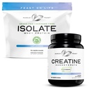 Fête musculaire Créatine Créatine Monohydratée - 2 lb non aromatisée (x1) et poudre de protéines de lactosérum isolée - 5 lb non aromatisée (x1) - Récupération musculaire et dosage de performance