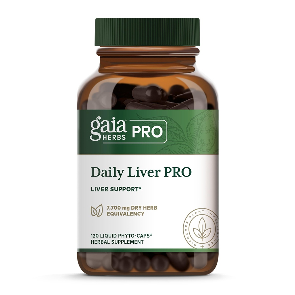 GAIA HERBS PRO Daily Liver Pro - Natural Liver Support - with Milk Thistle, Licorice Root, Turmeric Root & More - Vegan, Organic & Gluten-Free - 120 Liquid Phyto-Caps (60 Servings)