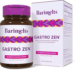 BariMelts Gastro Zen® avec Gastro-AD® pour les utilisateurs de GLP-1 et les patients bariatriques - Postbiotiques pour le soulagement des brûlures d'estomac et la santé des intestins - 60 Caplets enrobés en douceur (1 mois)