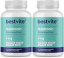 BESTVITE Melatonine 6mg (240 gélules végétariennes) (120 x 2) - Pas de stéarates - Vegan - Non OGM - Sans gluten