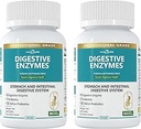 800mg Enzymes digestifs pour les hommes et les femmes avec probiotiques et prébiotiques, 8 enzymes clés, protéase, Amylase et lipase (180 capsules) - Un approvisionnement de 60 jours pour le bloom et le dégazage - Non-OGM