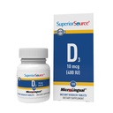 Superior Source Vitamin D3 400 IU - Offers Immune System, Brain & Nervous System Support - Aids Calcium Absorption for Teeth & Bone Health - Bariatric Friendly - 100 Sublingual Dissolving Tablets