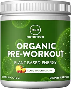 MRM Nutrition Powder Organic Pre-Workout de l'île Fusion Flavored de l'île Superfoods + 150mg Caféine naturelle + adaptogènes de l'île