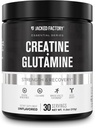 Jacked Factory Creatine + Glutamine - Creatine Supplement with L-Glutamine for Muscle Recovery, Muscle Growth, Increased Strength, Enhanced Energy Output, and Gut Health - 30 Servings, Unflavored