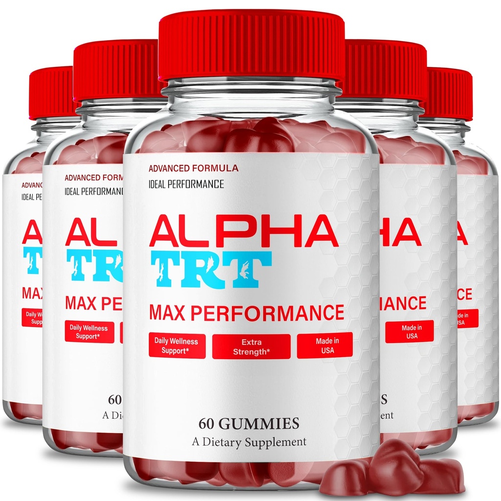 Alpha TRT Gummies, Official AlphaTRT Supplement Gummy for Men - Maximum Strength Performance, All Natural Support for Overall Health & Wellness, Advanced Alpha TRT Health Reviews (5 Pack)