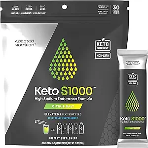 Keto S1000 Electrolyte Powder Packets.Keto et Paleo Friendly.Keto et Paléo Friendly.Keto, Calories, Maltodextrine.