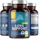 Number One Nutrition N1N Premium Lung Support Supplement [10 Potent Ingredients] Natural Lung Cleanse with Quercetin, Bromelain and Vitamin C to Help Support Respiratory Health, 60 Veg Caps