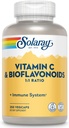 SOLARAY Vitamine C 500mg avec agrumes bioflavonoïdes, rapport 1:1 - Antioxydant et supplément de soutien immunitaire - Vitamine C avec rose HIPS et Acerola, végétalien, garantie de 60 jours, 125 portions, 250 VegCaps