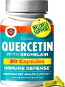 Gya Labs Quercetin with Bromelain Capsules - 80 Count - Daily Immune & Seasonal Wellness Support - Antioxidant Supplement - Quality Tested