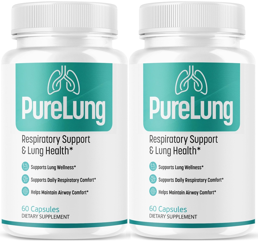 (2 Pack) PureLung Capsules - Official Pure Lung Pills Advanced Premium Support for Maximum Strength with All Natural Ingredients Vitamins for Overall Health & Wellness, 120 Capsules for 2 Months