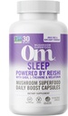 OM Mushroom Superfood Sleep Mushroom Capsules Superfood Supplément, 90 Compte, 30 Jours, Reishi, GABA, L-Theanine, Melatonine pour le repos et la qualité du sommeil Superfood Supplément