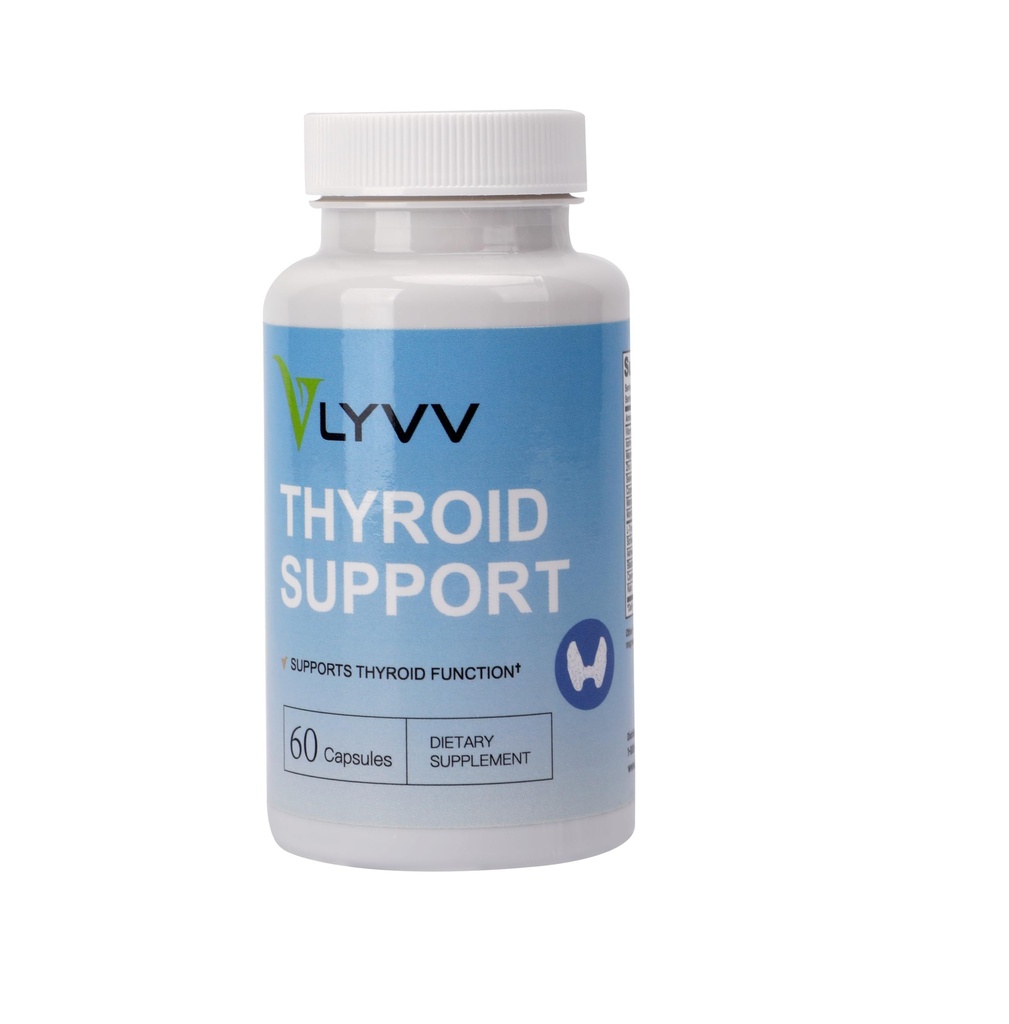 Lyvv Science Thyroid Support with Iodine, Selenium, Zinc, Ashwagandha, B-12 & L-Tyrosine - Metabolism & Energy Support Supplement Capsules