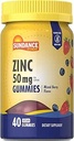 Sundance Zinc Gommies pour Adultes , 50mg , Mixed Berry Flavor , Vegan , non-OGM et supplément sans gluten