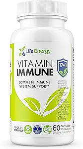Supplément de soutien immunitaire complet de 17 en 1 avec vitamine C, vitamine D, vitamine A, zinc, quercétine, curcuma, thé vert, sélénium