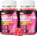 Gummies Quercetin - Quercetin avec vitamine C et zinc + Bromelain + Elderberry + vitamine D3-1200mg Suppléments Quercetin pour les enfants et les adultes Immunity & Allergy Support (2 Pack)