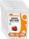 BulkSupplements.com Poudre d'extrait de racine de betterave biologique - Poudre de racine de betterave, supplément d'oxyde nitrique - Vegan & Gluten Free, 400mg par portion, 1kg (2,2 lbs) (paquet de 5)